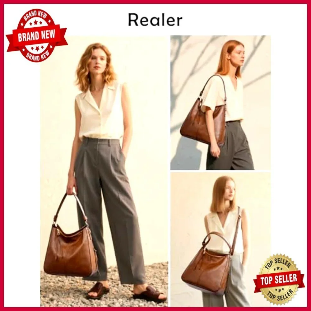Large Faux Leather Hobo Bag Crossbody Shoulder Purse with Multiple Pockets